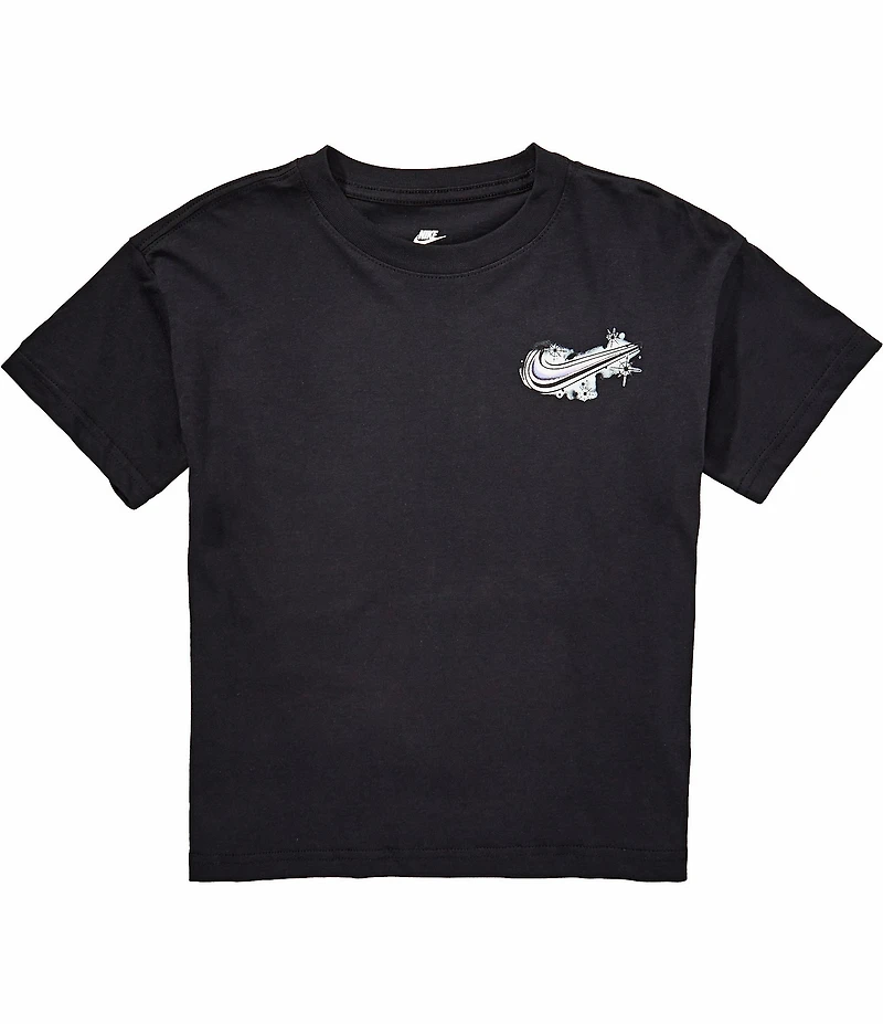 Nike Big Girls Short Sleeve Graffiti Logo Sporty Graphic T-Shirt