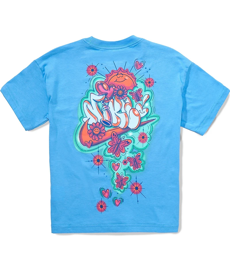 Nike Big Girls Short Sleeve Graffiti Sunshine Graphic T-Shirt