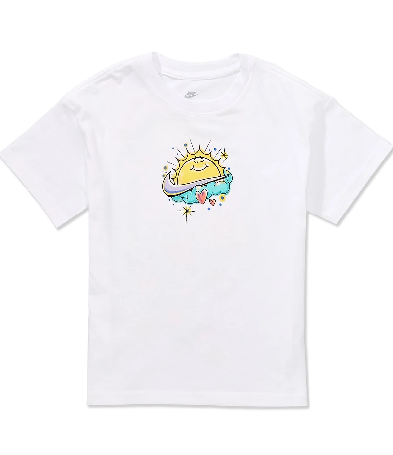 Nike Big Girls Short Sleeve Graffiti Sunshine Graphic T-Shirt