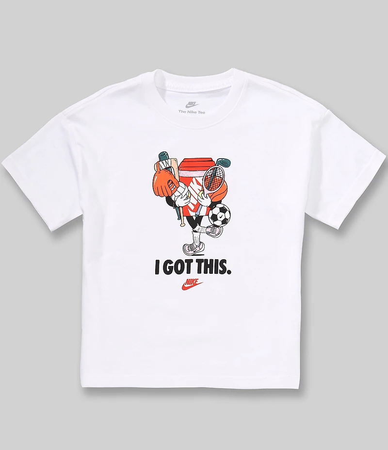 Nike Big Girls Short Sleeve 'I Got This' Sporty Graphics T-Shirt