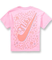 Nike Big Girls Short Sleeve Bow Logo Graphic T-Shirt
