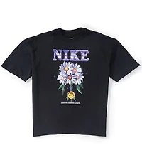 Nike Big Girls Short Sleeve Oversized Flowers Graphic T-Shirt