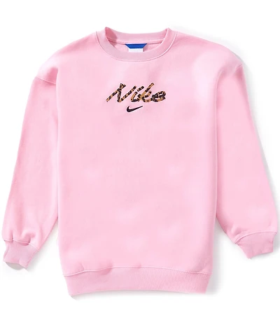 Nike Big Girls Studio Oversized Fleece Sweatshirt