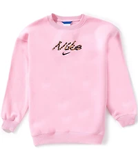 Nike Big Girls Studio Oversized Fleece Sweatshirt