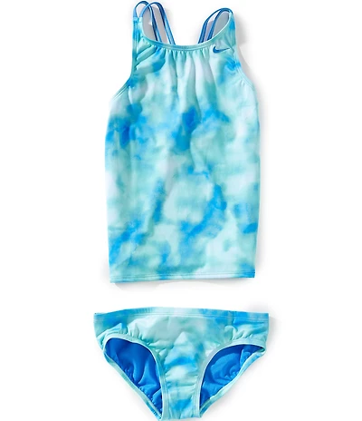 Nike Big Girls Tie-Dye Spiderback Tankini Top & Hipster Bottom Two-Piece Swimsuit