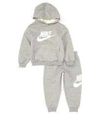 Nike Little Boys Long Sleeve Club Fleece Graphic Hoodie and Jogger Pants Set