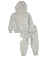 Nike Little Boys Long Sleeve Club Fleece Graphic Hoodie and Jogger Pants Set