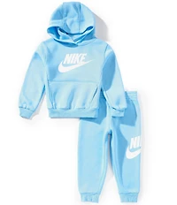 Nike Little Boys Long Sleeve Club Fleece Graphic Hoodie and Jogger Pants Set