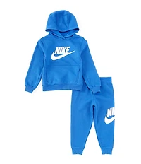 Nike Little Boys Long Sleeve Club Fleece Graphic Hoodie and Jogger Pants Set