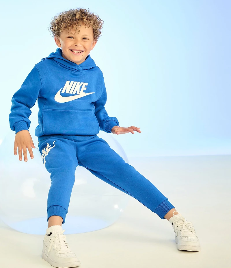 Nike Little Boys Long Sleeve Club Fleece Graphic Hoodie and Jogger Pants Set