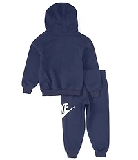 Nike Little Boys Long Sleeve Club Fleece Graphic Hoodie and Jogger Pants Set