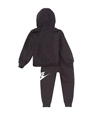 Nike Little Boys Long Sleeve Club Fleece Graphic Hoodie and Jogger Pants Set