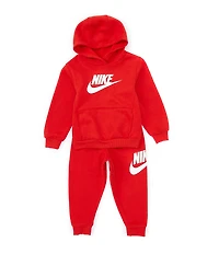 Nike Little Boys Long Sleeve Club Fleece Graphic Hoodie and Jogger Pants Set