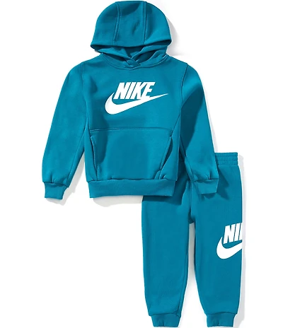 Nike Little Boys Long Sleeve Club Fleece Graphic Hoodie and Jogger Pants Set