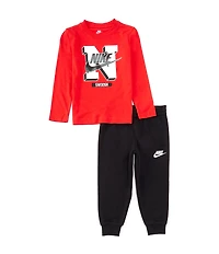 Nike Little Boys Long Sleeve Retro Fader T-Shirt & Jogger Pants 2-Piece Set