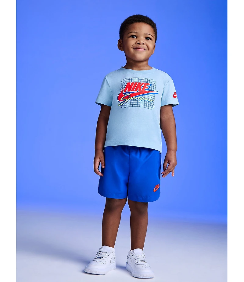 Nike Little Boys Short Sleeve Ace Your Game Knit T-Shirt & Taffeta Shorts Set