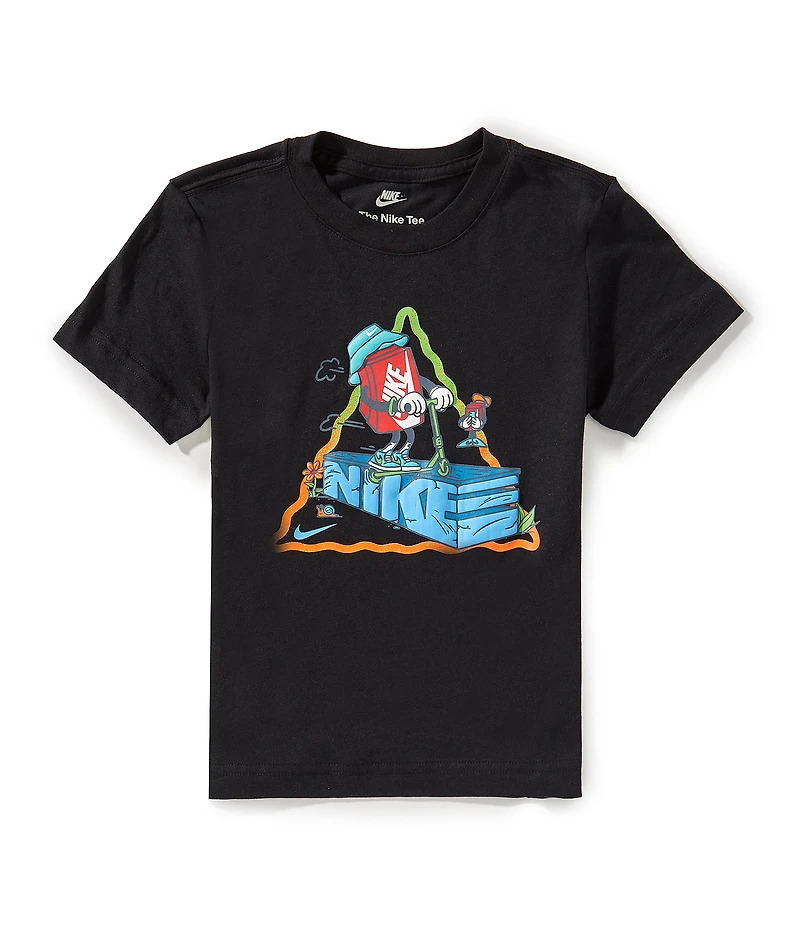 Nike Little Boys Short-Sleeve Boxy Mascot Riding Scooter T-Shirt