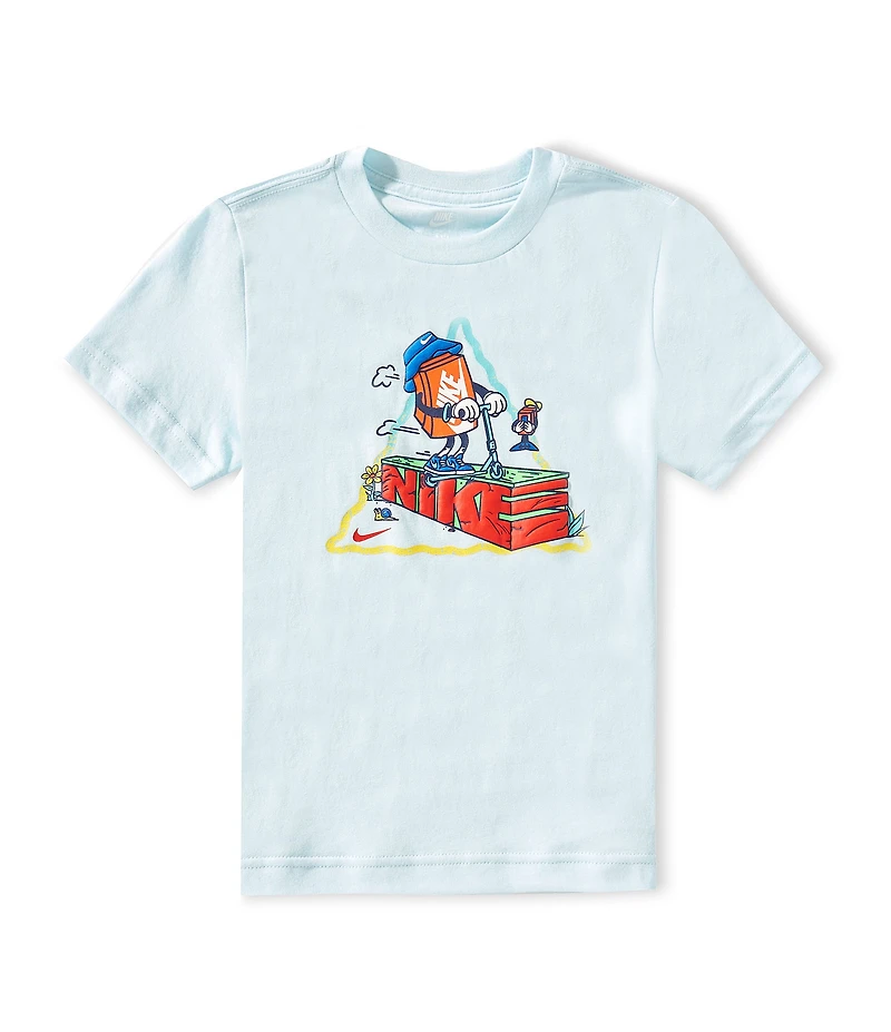 Nike Little Boys Short-Sleeve Boxy Mascot Riding Scooter T-Shirt