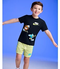 Nike Little Boys Short-Sleeve Just Believe Knit T-Shirt & Woven Mesh Shorts Set
