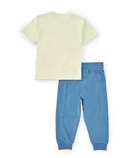 Nike Little Boys Short Sleeve Just Do It Graphic Knit T-Shirt & Logo-Detailed Fleece Jogger Pant Set