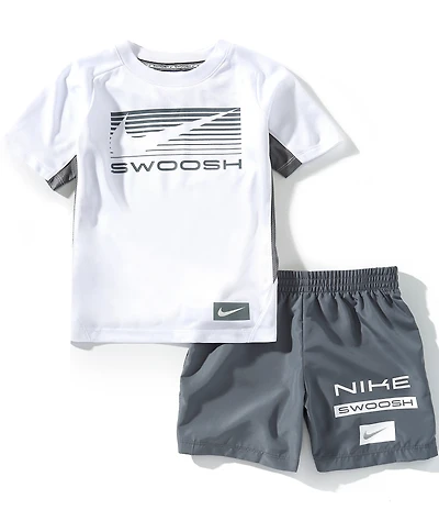 Nike Little Boys Short Sleeve Knit T-Shirt & Dri-FIT Multi Woven Shorts Set