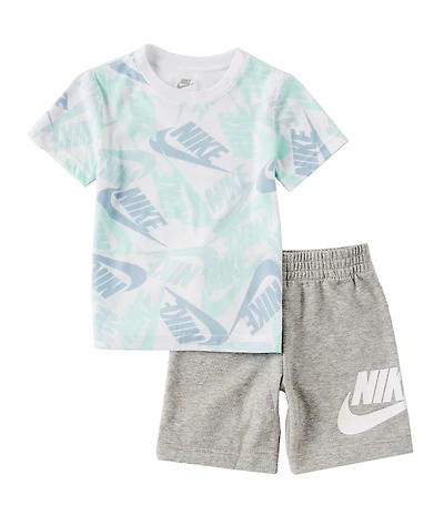 Nike Little Boys Short Sleeve New Toss T-Shirt & Sueded French Terry Shorts Set