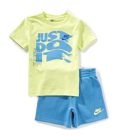 Nike Little Boys Short Sleeve #double;On The Move#double; Graphic T-Shirt & Coordinating Solid Shorts Set