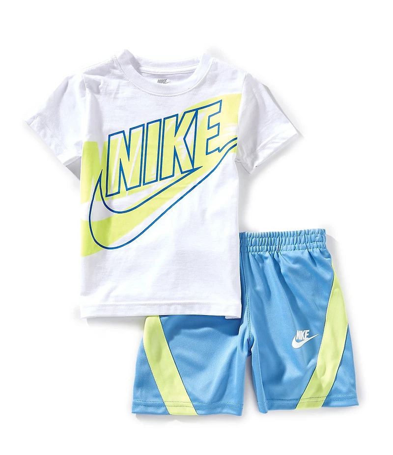 Nike Little Boys Short Sleeve On The Move T-Shirt & Poly Tricot Shorts Set