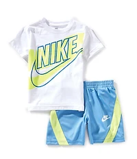 Nike Little Boys Short Sleeve On The Move T-Shirt & Poly Tricot Shorts Set