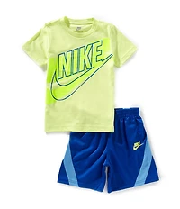 Nike Little Boys Short Sleeve On The Move T-Shirt & Poly Tricot Shorts Set