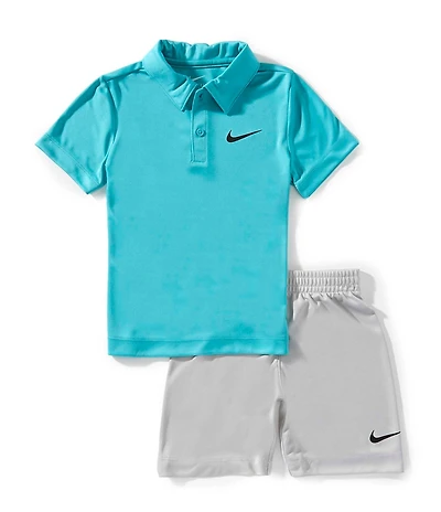 Nike Little Boys Short Sleeve Polo Shirt & Coordinating Shorts Set