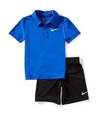 Nike Little Boys Short Sleeve Polo Shirt & Coordinating Shorts Set