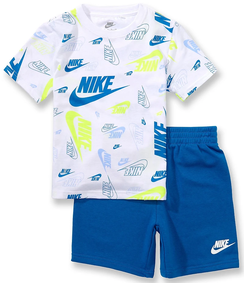 Nike Little Boys Short Sleeve Logo Printed Jersey T-Shirt & Solid French Terry Shorts Set