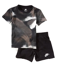 Nike Little Boys Short Sleeve Tie Dye Nike Club Express T-Shirt & Shorts Set