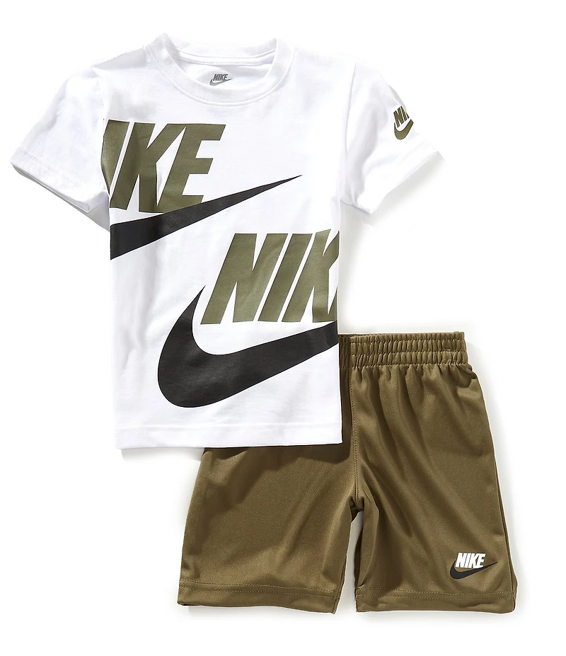 Nike Little Boys Split Futura Short Sleeve Jersey T-Shirt & Tricot Shorts Set