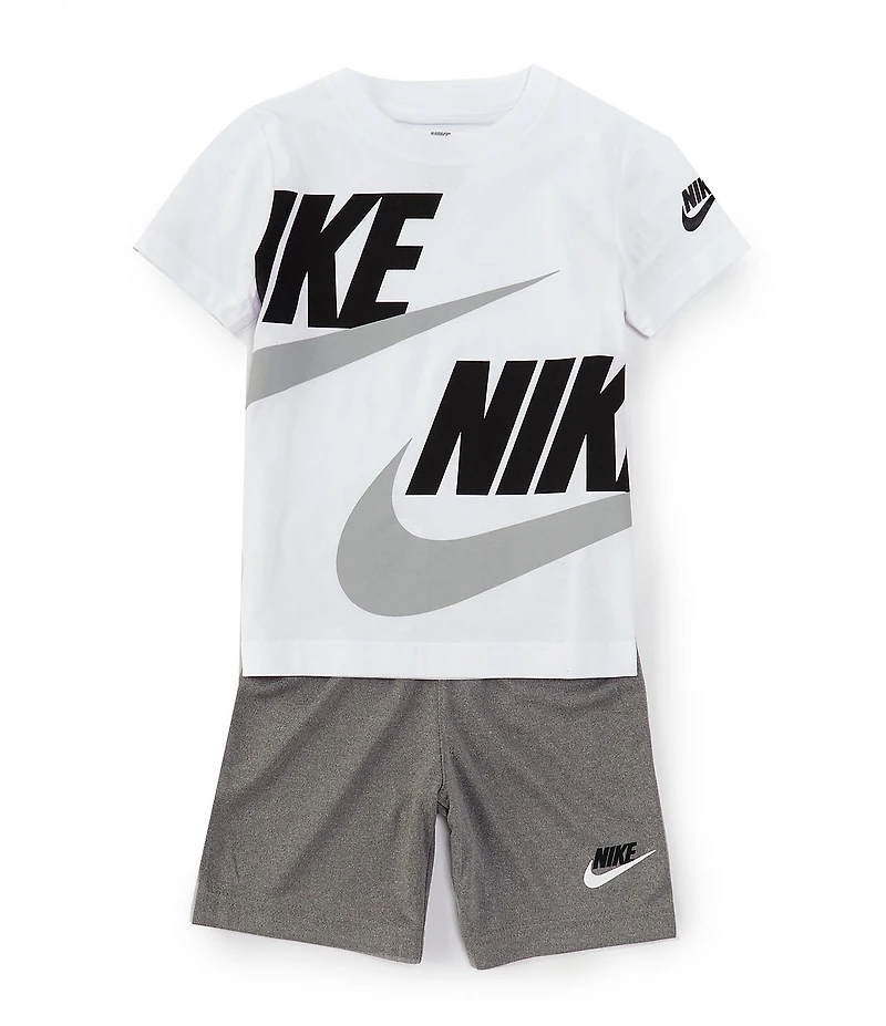 Nike Little Boys Split Futura Short Sleeve Jersey T-Shirt & Tricot Shorts Set
