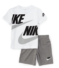 Nike Little Boys Split Futura Short Sleeve Jersey T-Shirt & Tricot Shorts Set