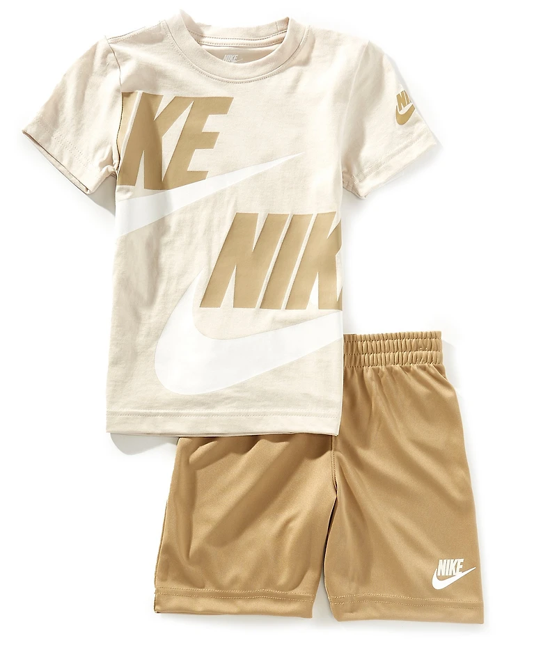 Nike Little Boys Split Futura Short Sleeve Jersey T-Shirt & Tricot Shorts Set