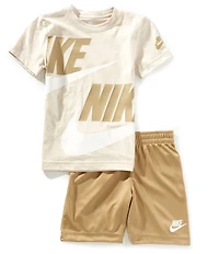 Nike Little Boys Split Futura Short Sleeve Jersey T-Shirt & Tricot Shorts Set