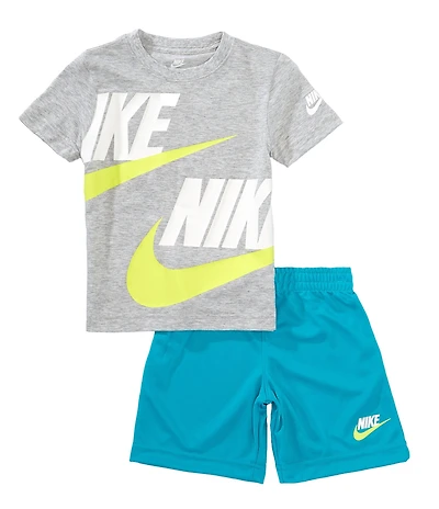 Nike Little Boys Split Futura Short Sleeve Jersey T-Shirt & Tricot Shorts Set