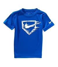 Nike Little Boys Short Sleeve Dri-Fit Home Plate Swoosh Graphic T-Shirt