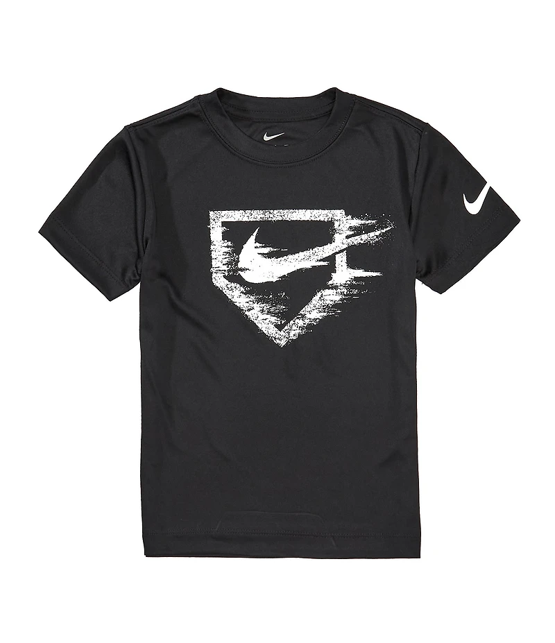 Nike Little Boys Short Sleeve Dri-Fit Home Plate Swoosh Graphic T-Shirt