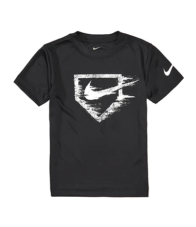 Nike Little Boys Short Sleeve Dri-Fit Home Plate Swoosh Graphic T-Shirt