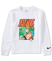 Nike Little Boys Long Sleeve Box Logo T-Shirt