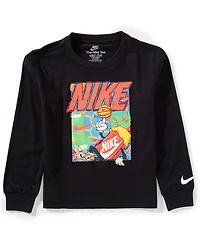 Nike Little Boys Long Sleeve Box Logo T-Shirt