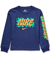 Nike Little Boys Long-Sleeve Bubble Logo T-Shirt