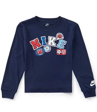 Nike Little Boys Long Sleeve Crew Neck Jersey Knit Graphic T-Shirt