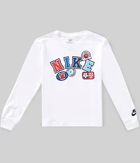 Nike Little Boys Long Sleeve Crew Neck Jersey Knit Graphic T-Shirt