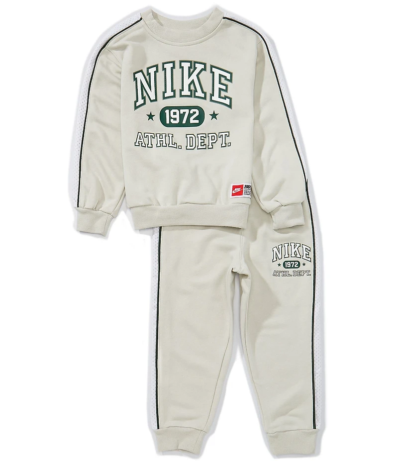 Nike Little Boys Long Sleeve Crewneck PE Sweatshirt & Jogger Pants 2-Piece Set