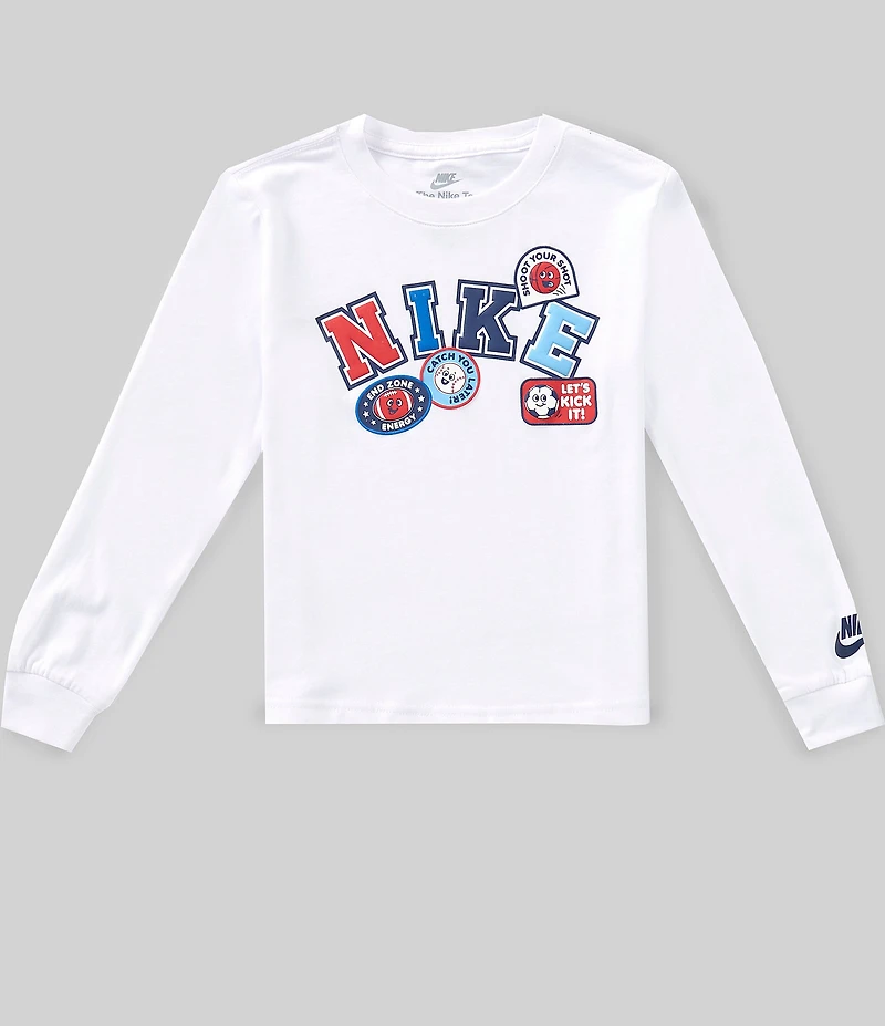 Nike Little Boys Long Sleeve Let's Kick It Graphic Tee
